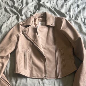 Abercrombie & Fitch Women's Light Pink Leather Jacket